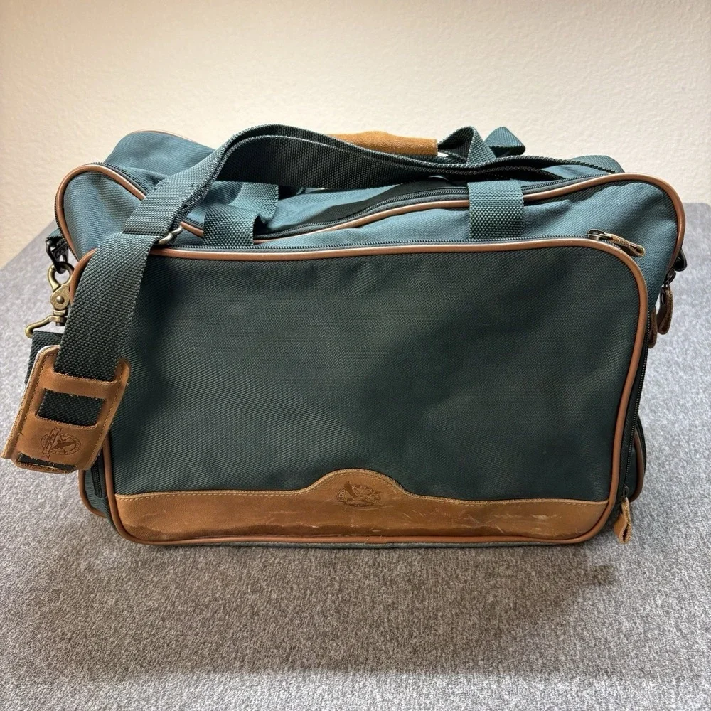 Vintage Eddie Bauer Canvas Leather Messenger Bag‎ Laptop Computer Case Strap